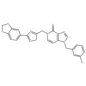 6-{[3-(2H-1,3-benzodioxol-5-yl)-1,2,4-oxadiazol-5-yl]methyl}-3-[(3-chlorophenyl)methyl]-3H,6H,7H-[1,2,3]triazolo[4,5-d]pyrimidin-7-one Structure