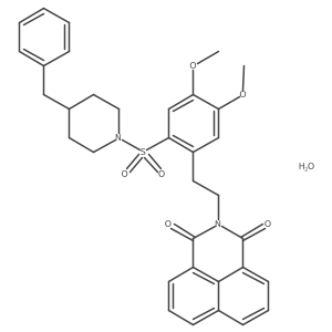 1H-Benz[de]isoquinoline-1,3(2H)-dione, 2-[2-[4,5-dimethoxy-2-[[4-(phenylmethyl)-1-piperidinyl]sulfonyl]phenyl]ethyl]-, hydrate (1:1)结构式