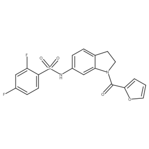 2,4-difluoro-N-(1-(furan-2-carbonyl)indolin-6-yl)benzenesulfonamide结构式