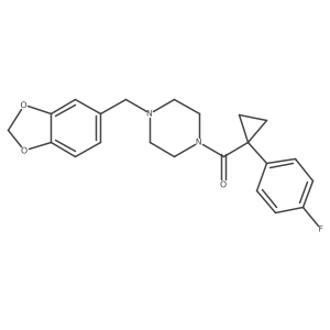 (4-(Benzo[d][1,3]dioxol-5-ylmethyl)piperazin-1-yl)(1-(4-fluorophenyl)cyclopropyl)methanone Structure
