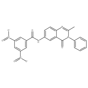 N-(2-methyl-4-oxo-3-phenyl-3,4-dihydroquinazolin-6-yl)-3,5-dinitrobenzamide结构式