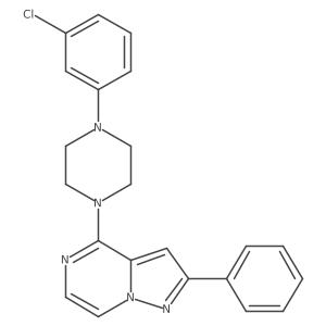 4-(4-(3-Chlorophenyl)piperazin-1-yl)-2-phenylpyrazolo[1,5-a]pyrazine结构式