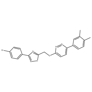 3-({[3-(4-Bromophenyl)-1,2,4-oxadiazol-5-yl]methyl}sulfanyl)-6-(3,4-dimethylphenyl)pyridazine Structure