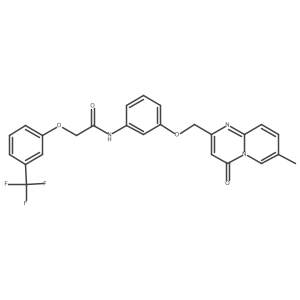 N-[3-({7-Methyl-4-oxo-4H-pyrido[1,2-A]pyrimidin-2-YL}methoxy)phenyl]-2-[3-(trifluoromethyl)phenoxy]acetamide结构式