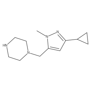 1-[(3-cyclopropyl-1-methyl-1H-pyrazol-5-yl)methyl]piperazine结构式