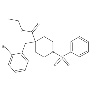 Ethyl 4-(2-bromobenzyl)-1-(phenylsulfonyl)piperidine-4-carboxylate结构式