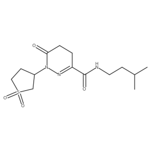 1-(1,1-dioxidotetrahydrothiophen-3-yl)-N-(3-methylbutyl)-6-oxo-1,4,5,6-tetrahydropyridazine-3-carboxamide结构式