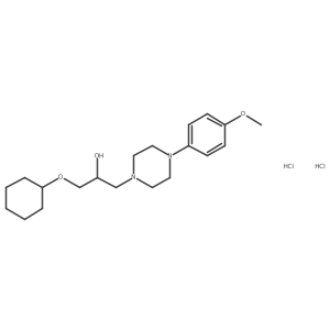 1-(Cyclohexyloxy)-3-(4-(4-methoxyphenyl)piperazin-1-yl)propan-2-ol dihydrochloride结构式