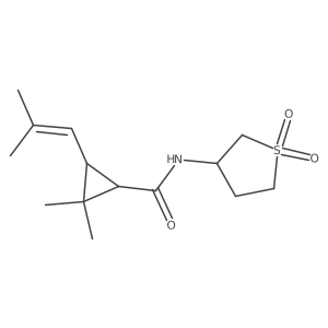 N-(1,1-dioxo-1lambda6-thiolan-3-yl)-2,2-dimethyl-3-(2-methylprop-1-en-1-yl)cyclopropane-1-carboxamide结构式