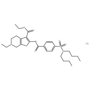 ethyl 2-(4-(N,N-dibutylsulfamoyl)benzamido)-6-ethyl-4,5,6,7-tetrahydrothieno[2,3-c]pyridine-3-carboxylate hydrochloride Structure
