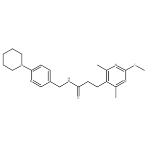 3-[4,6-dimethyl-2-(methylsulfanyl)pyrimidin-5-yl]-N-{[6-(piperidin-1-yl)pyridin-3-yl]methyl}propanamide结构式