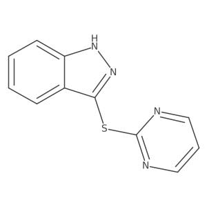 3-(Pyrimidin-2-ylsulphanyl)-1H-indazole结构式