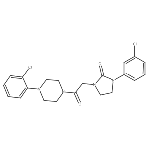1-(3-Chlorophenyl)-3-(2-(4-(2-chlorophenyl)piperazin-1-yl)-2-oxoethyl)imidazolidin-2-one Structure