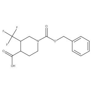 1-Phenylmethoxycarbonyl-3-(trifluoromethyl)piperidine-4-carboxylic acid结构式