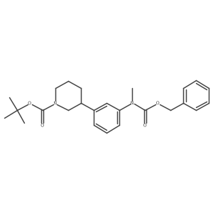 Tert-butyl 3-(3-(((benzyloxy)carbonyl)(methyl)amino)phenyl)piperidine-1-carboxylate Structure