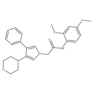 N-(2,4-dimethoxyphenyl)-2-(3-morpholino-4-phenyl-1H-pyrazol-1-yl)acetamide结构式