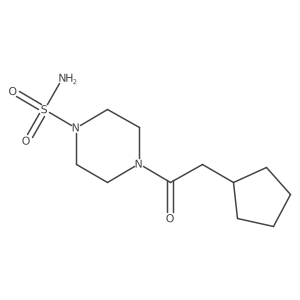 4-(2-Cyclopentylacetyl)piperazine-1-sulfonamide结构式