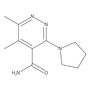 5,6-Dimethyl-3-(pyrrolidin-1-yl)pyridazine-4-carboxamide结构式