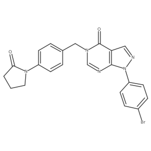 1-(4-bromophenyl)-5-(4-(2-oxopyrrolidin-1-yl)benzyl)-1,5-dihydro-4H-pyrazolo[3,4-d]pyrimidin-4-one结构式
