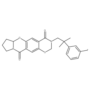 1,3-Oxazino[6,5-g]pyrrolo[2,1-b][1,3]benzoxazine-4,11-dione, 3-[2-(3-fluorophenyl)-2-methylpropyl]-2,3,6a,7,8,9-hexahydro- Structure