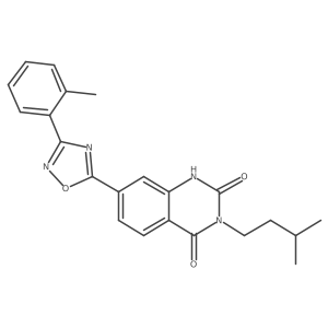 3-isopentyl-7-(3-(o-tolyl)-1,2,4-oxadiazol-5-yl)quinazoline-2,4(1H,3H)-dione Structure