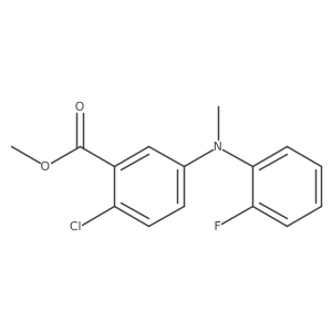 2-Chloro-5-[(2-fluoro-phenyl)-methyl-amino]-benzoic acid methyl ester结构式