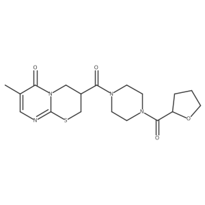 7-methyl-3-(4-(tetrahydrofuran-2-carbonyl)piperazine-1-carbonyl)-3,4-dihydropyrimido[2,1-b][1,3]thiazin-6(2H)-one Structure