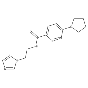 N-(2-(1H-1,2,4-triazol-1-yl)ethyl)-6-(pyrrolidin-1-yl)pyridazine-3-carboxamide结构式