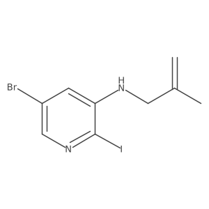 (5-Bromo-2-iodo-pyridin-3-yl)-(2-methyl-allyl)-amine Structure