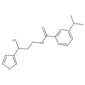 3-(dimethylamino)-N-(3-(furan-3-yl)-3-hydroxypropyl)benzamide结构式