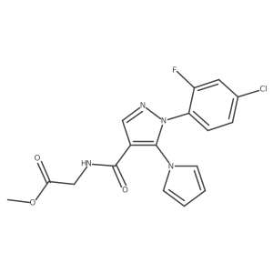 methyl N-{[1-(4-chloro-2-fluorophenyl)-5-(1H-pyrrol-1-yl)-1H-pyrazol-4-yl]carbonyl}glycinate Structure