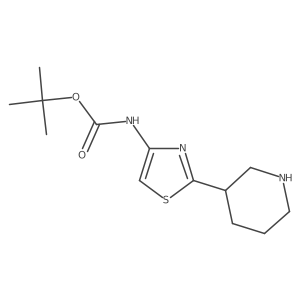 tert-butyl N-[2-(piperidin-3-yl)-1,3-thiazol-4-yl]carbamate结构式