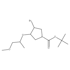 Tert-butyl 3-bromo-4-[(1-methoxypropan-2-yl)oxy]pyrrolidine-1-carboxylate结构式