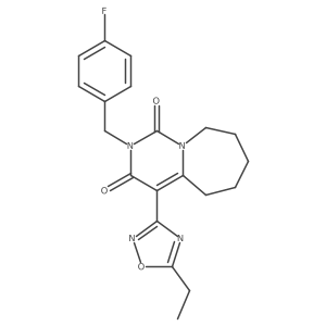4-(5-ethyl-1,2,4-oxadiazol-3-yl)-2-(4-fluorobenzyl)-6,7,8,9-tetrahydropyrimido[1,6-a]azepine-1,3(2H,5H)-dione结构式