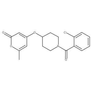 4-((1-(2-chlorobenzoyl)piperidin-4-yl)oxy)-6-methyl-2H-pyran-2-one结构式
