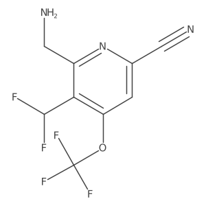 2-(Aminomethyl)-6-cyano-3-(difluoromethyl)-4-(trifluoromethoxy)pyridine结构式