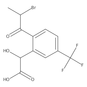 2-(2-Bromopropanoyl)-5-(trifluoromethyl)mandelic acid Structure