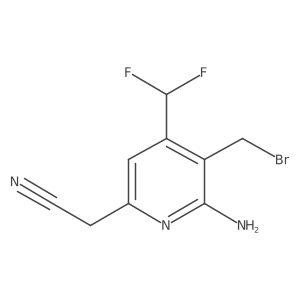2-(6-Amino-5-(bromomethyl)-4-(difluoromethyl)pyridin-2-yl)acetonitrile结构式