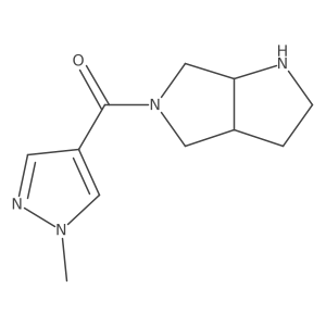 1-methyl-4-{octahydropyrrolo[3,4-b]pyrrole-5-carbonyl}-1H-pyrazole结构式