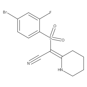 (2E)-[(4-bromo-2-fluorophenyl)sulfonyl](piperidin-2-ylidene)acetonitrile结构式