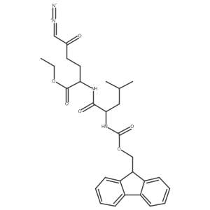 ethyl 6-diazo-2-[[2-(9H-fluoren-9-ylmethoxycarbonylamino)-4-methylpentanoyl]amino]-5-oxohexanoate Structure