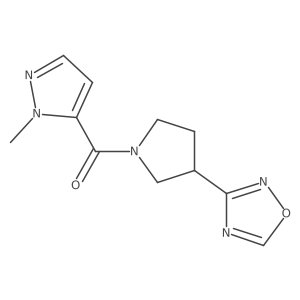 (3-(1,2,4-oxadiazol-3-yl)pyrrolidin-1-yl)(1-methyl-1H-pyrazol-5-yl)methanone结构式