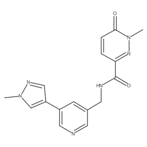 1-methyl-N-((5-(1-methyl-1H-pyrazol-4-yl)pyridin-3-yl)methyl)-6-oxo-1,6-dihydropyridazine-3-carboxamide Structure