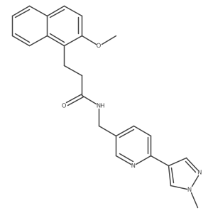 3-(2-methoxynaphthalen-1-yl)-N-((6-(1-methyl-1H-pyrazol-4-yl)pyridin-3-yl)methyl)propanamide Structure