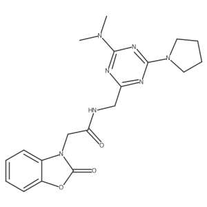 N-((4-(dimethylamino)-6-(pyrrolidin-1-yl)-1,3,5-triazin-2-yl)methyl)-2-(2-oxobenzo[d]oxazol-3(2H)-yl)acetamide Structure