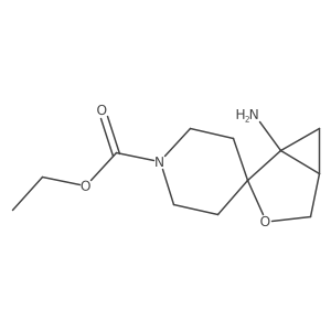 Ethyl 1-amino-3-oxaspiro[bicyclo[3.1.0]hexane-2,4'-piperidine]-1'-carboxylate结构式