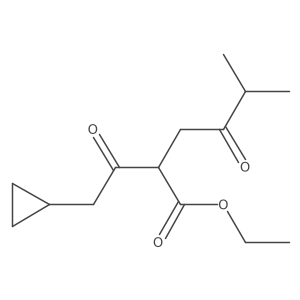 Ethyl 2-(2-cyclopropylacetyl)-5-methyl-4-oxohexanoate结构式