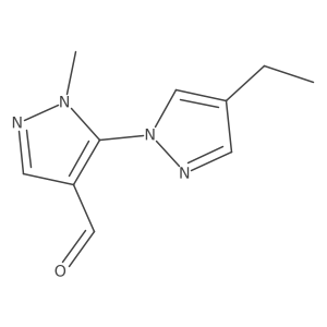 5-(4-ethyl-1H-pyrazol-1-yl)-1-methyl-1H-pyrazole-4-carbaldehyde结构式