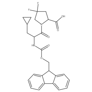 (2R)-1-[(2S)-3-cyclopropyl-2-({[(9H-fluoren-9-yl)methoxy]carbonyl}amino)propanoyl]-4,4-difluoropyrrolidine-2-carboxylic acid Structure