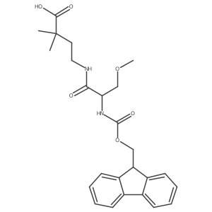 4-[(2S)-2-({[(9H-fluoren-9-yl)methoxy]carbonyl}amino)-3-methoxypropanamido]-2,2-dimethylbutanoic acid Structure